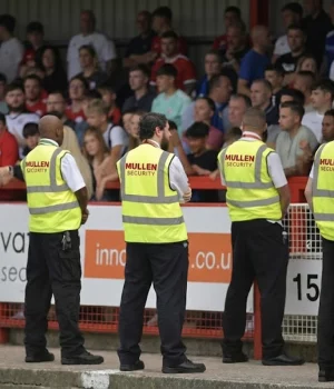 Northamptonshire Football groud security stewards during match Northamptonshire Football groud security stewards during match